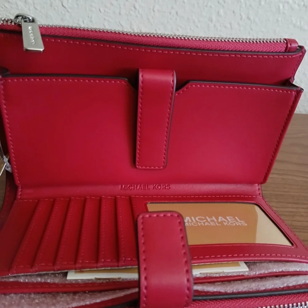 Nwt Michael Kors Jet Set Large Ombré Signature Logo Wristlet - Picture 3 of 4